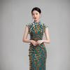 Starting from one 1011 spring and summer new velvet new Chinese style daily improvement fashion temperament with rotator sleeve cheongsam skirt