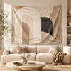 Abstract Arch Wall Tapestry Neutral Beige Minimalist Geometric Wall Hanging for Modern Apartment Bedroom Living Room Office