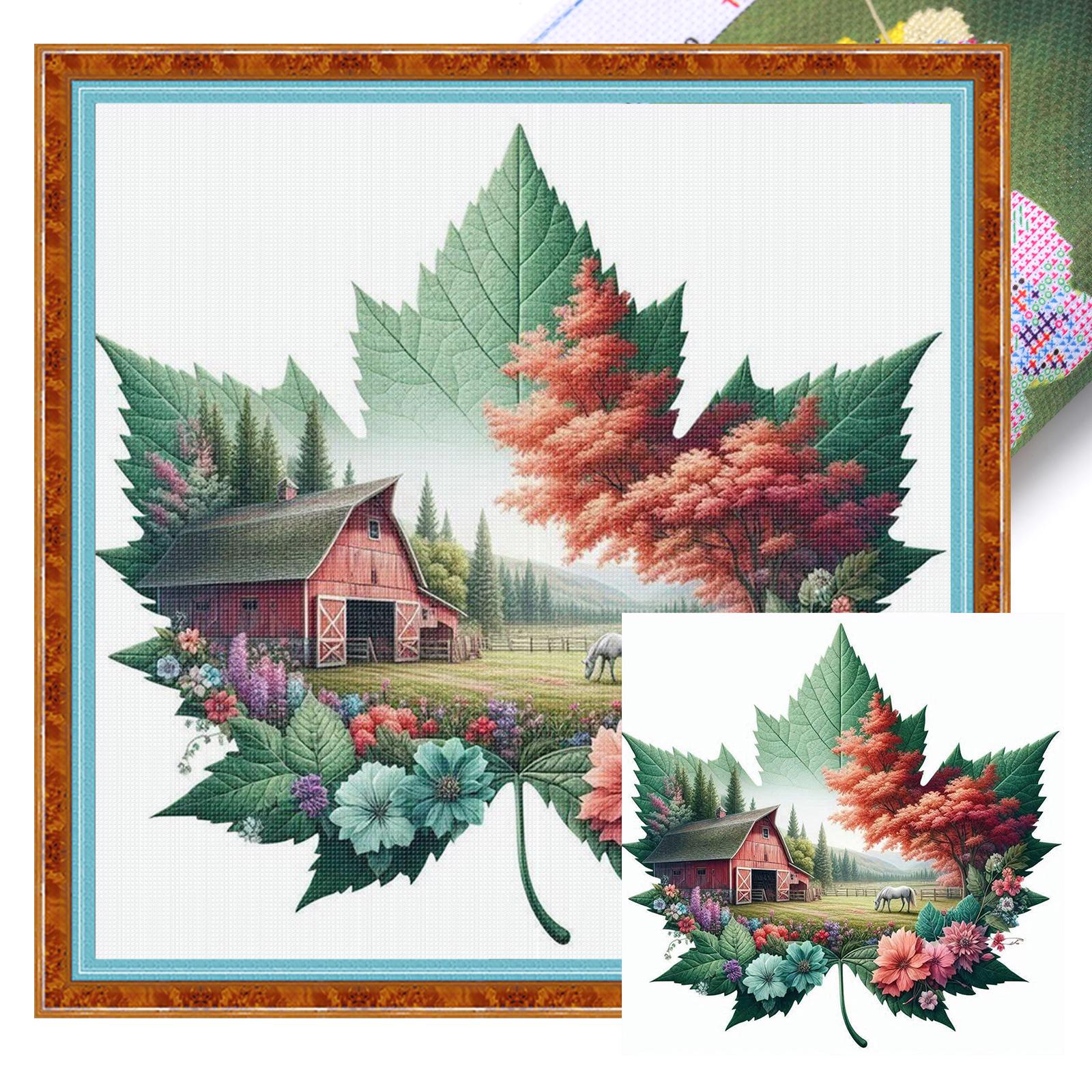 Пейзаж Полный 11CT DIY Набивные Наборы для Вышивания Крестом 45x45см Набор для Вышивания Стежком для Начинающих Взрослых Домашний Декор