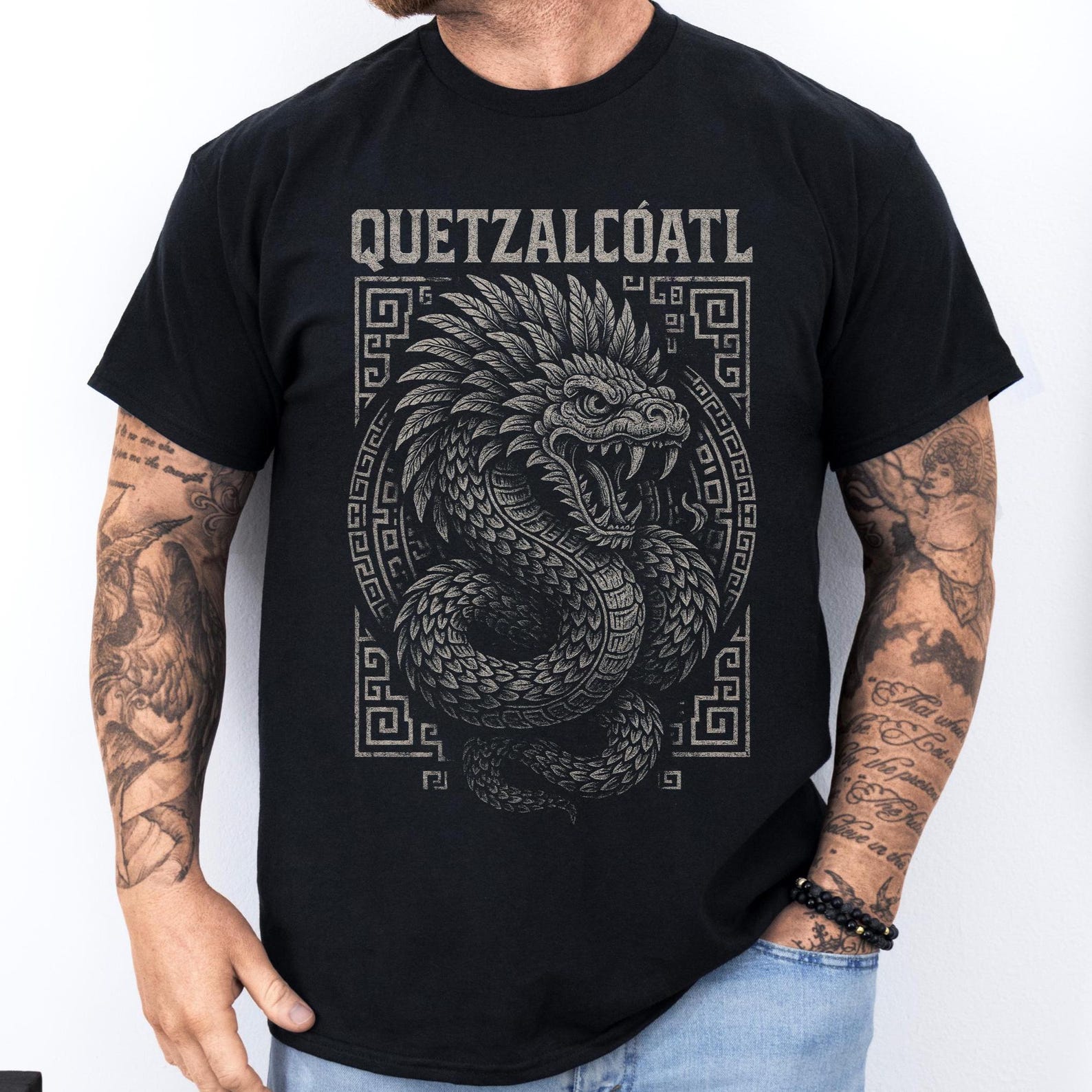Quetzalcóatl Shirt: Feathered Serpent T-Shirt | Aztec Mythology Tee | Mesoamerican Deity 3XL