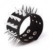 Trei rânduri Cuspidal Spikes Rivet Stud Manșetă lată din piele Punk Gothic Rock Brățară unisex Brățară Bijuterii pentru bărbați