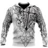 New Men's Hoodie In Spring and Autumn Comfortable and Casual 3D Digital Tattoo Printed Pullover Sweatshirt
