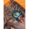 FlowStreet Y2k 2000s Statue of Liberty Diamonds Denim Pants Casual High Waist Straight Wide Leg Jeans Harajuku Vintage Pants
