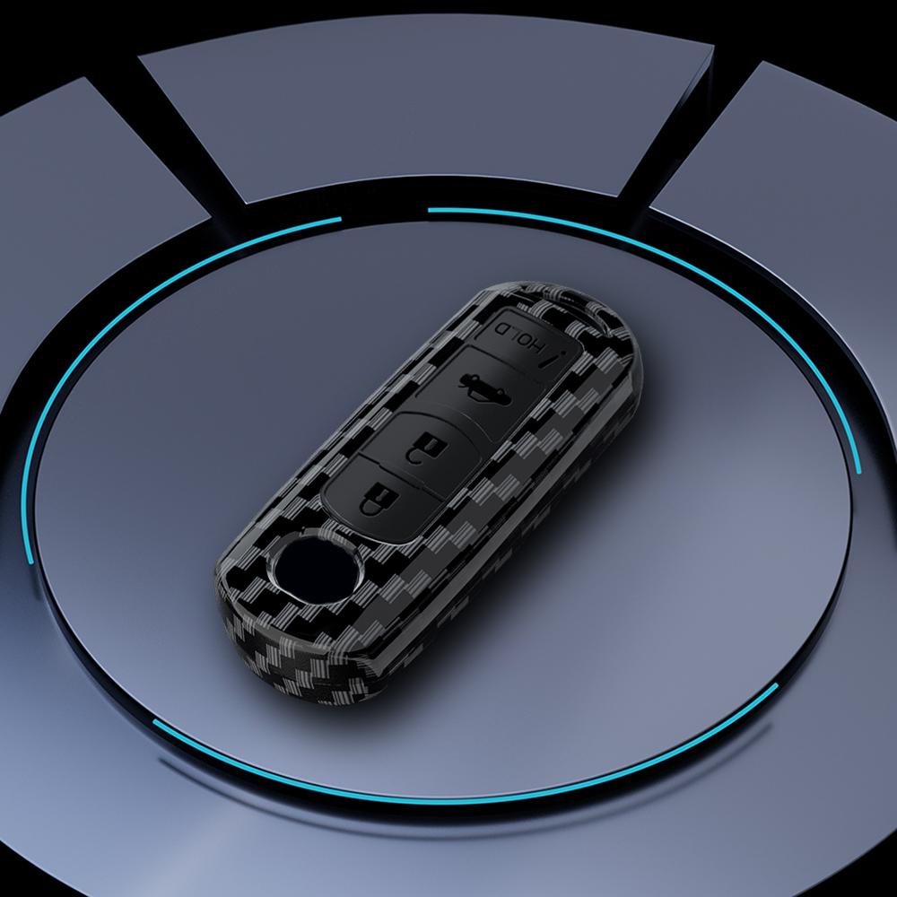 Fashion Abs+Carbon Fiber Car Remote Key Case Cover For Mazda 2 3 6 Axela Atenza Cx-5 Cx5 Cx-7 Cx-9 2014   Up