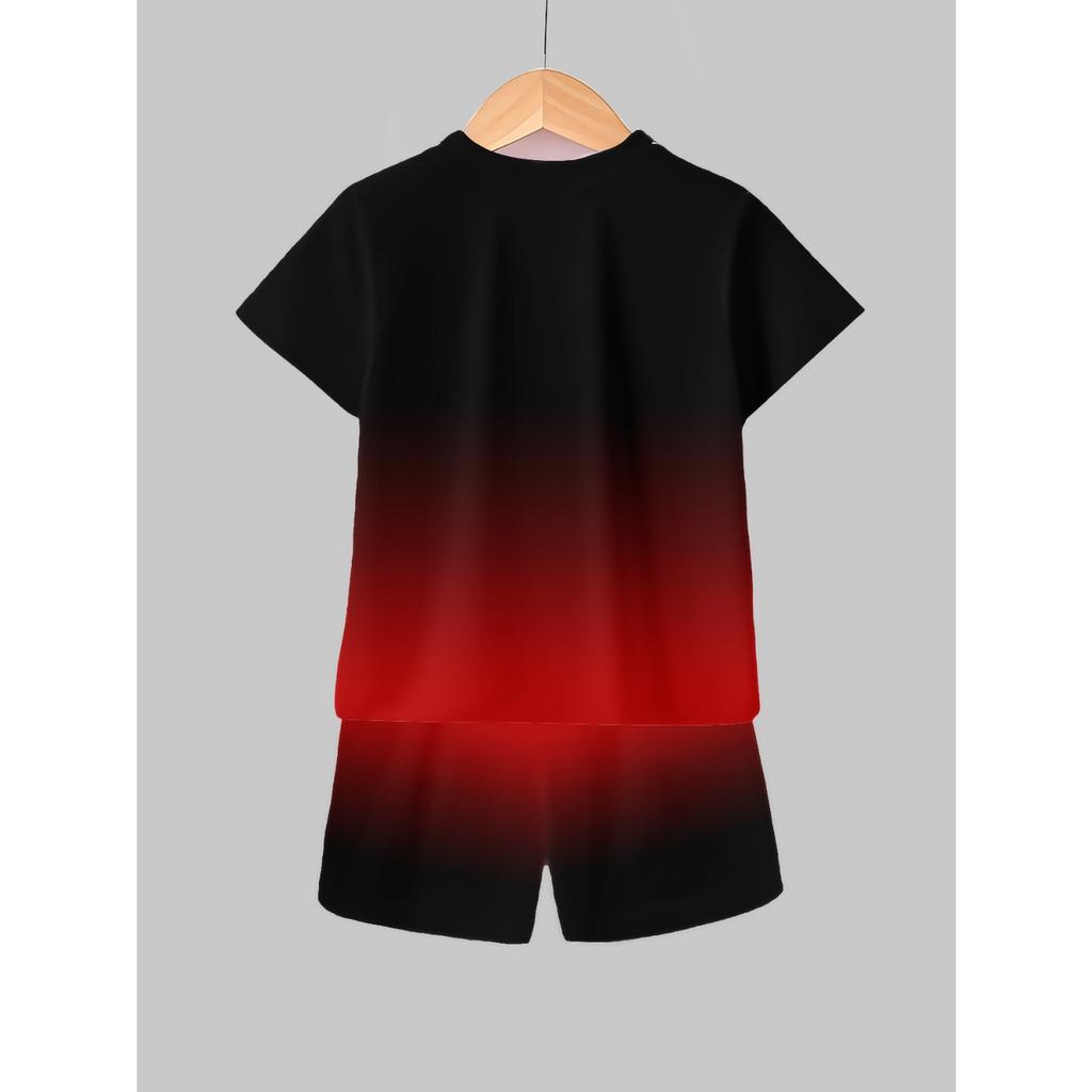 Fashion 3D Printed Casual Pullover T-Shirt and Shorts Set for Boys, Outdoor T-Shirt and Shorts Set for Boys