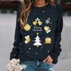 Women's 3D Christmas Print Long Sleeve Round Neck Sweatshirt for 2025 Autumn/Winter