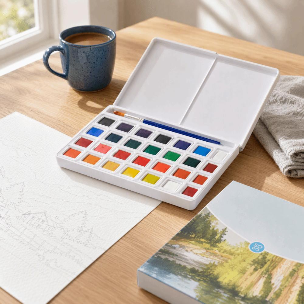 Professional Pigments Water Color Pigment Kit Portable Artist Watercolor Paint Sketching
