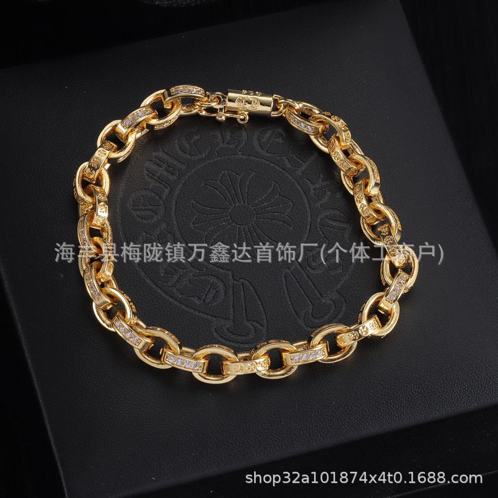 Retro-Armband mit eingelegten Diamantbuchstaben: Trendige, vielseitige und stilvolle Punk-Mode für Paare