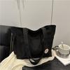 Light Weight Large Capacity Tote Bag Solid Color Student Handbag Trendy Women's Shoulder Bag  Girls