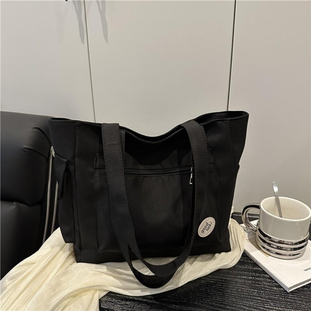 Light Weight Large Capacity Tote Bag Solid Color Student Handbag Trendy Women's Shoulder Bag  Girls