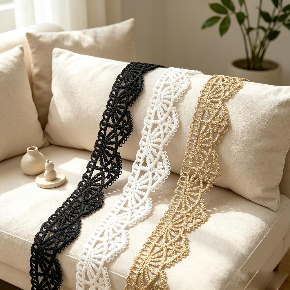 New 5m/16.4ft each Pack white lace trims Handmade thin curve rope Sewing Accessory for bras Curtains Dresses Hats wedding Gift sewing Decoration