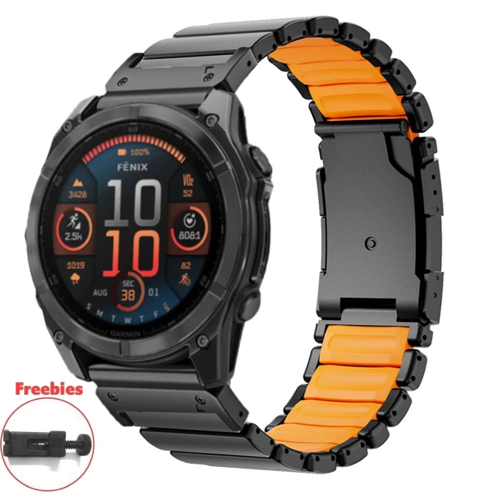 Titanium 26mm Quick Fit Band for Garmin Watch Fenix 8 7X Pro Tactix 7 EPIX Pro 51mm Enduro 3 2X Instinct 3 2X 50mm Metal Strap