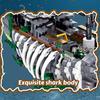 1155PCS Shark Pirate Ship Building Blocks Creative Sea Shark Ghost Ship Model Bricks With Light Kids Educational DIY Toy Gifts