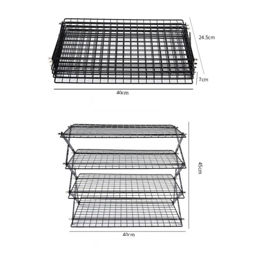Iron Cooling Rack with Nonstick Coating Foldable SpaceSaving Food Display