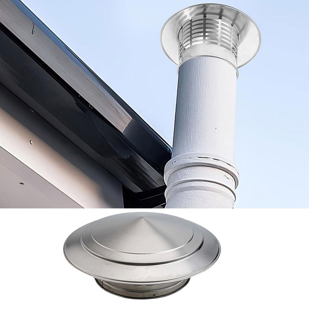 250mm Stainles-Steel Chimney Cap Exterior Wall Air Outlet Roof Pipe Exhaust Hood For Ventilation Ducts Chimneys Exhaust Hood