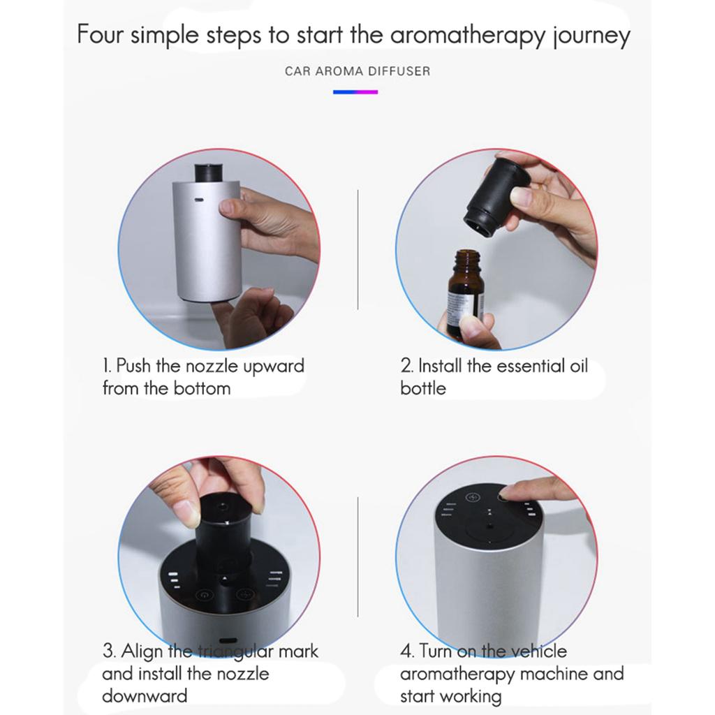 LITE-2X Essential Oil Diffuser Car Air Freshener Aroma Waterless USB Auto Aromatherapy Nebulizer Rechargeable For Home Yoga B