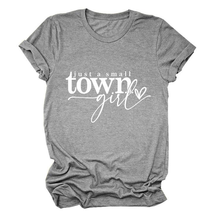 Casual just a small town letter print fashion ladies short sleeves