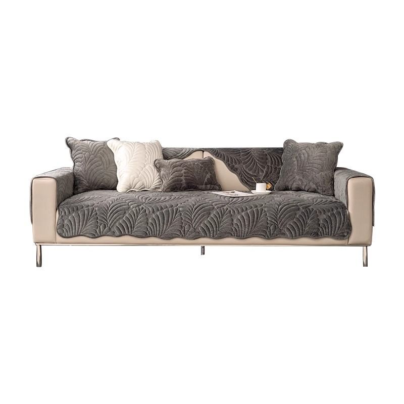 Crystal Plush Sofa Cushion, Simple and Modern Solid Color Thickened Seat Cushion, Warm and Non-slip Winter Sofa Cover