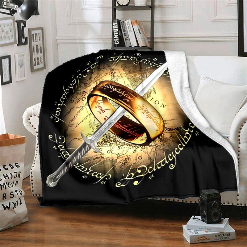 1pc Blanket The Lord of the Rings3 Print Design, Lightweight Blanket for Sofa, Bed- Soft &Warm, Gift for All Seasons like Christmas, Halloween