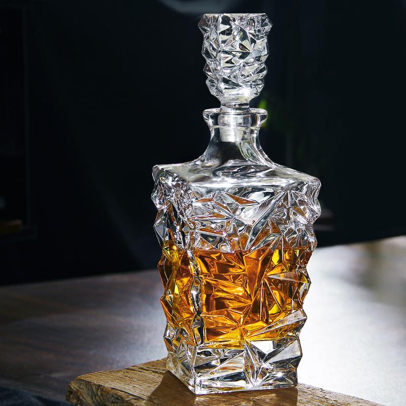 Crystal Glass Wine Red Bottle + Cups Wine Decanter Whiskey Liqour Pourer Home Bar Vodka Beer Bottle Jar Jug JR
