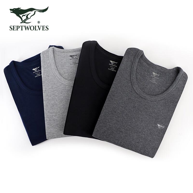 Septwolves Men's Round Neck Thin Thermal Underwear Set