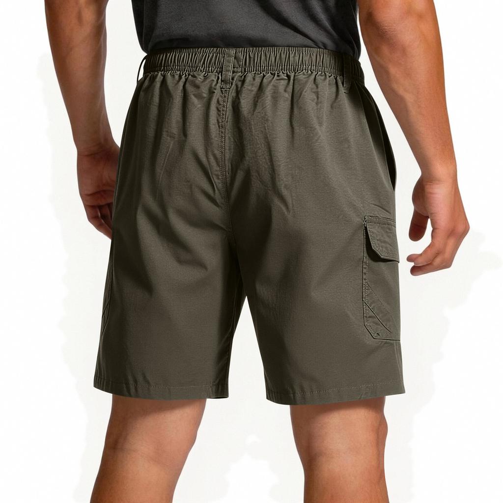 Men's Lightweight Summer Cargo Shorts Multi Pocket Casual Work Shorts Elastic Waist Outdoor Functional Short Pants for Men