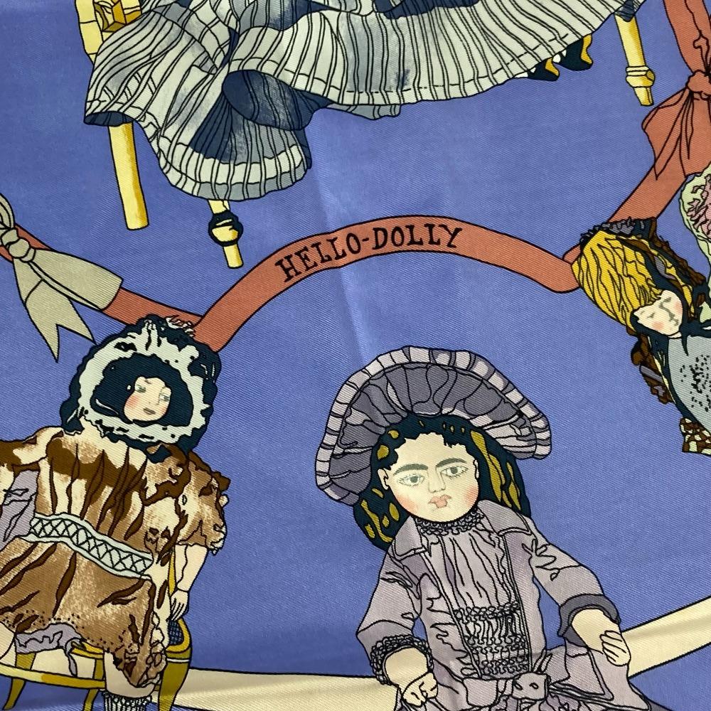 HERMES Carre90 Doll HELLO DOLLY Hello Dolly  Scarf silk purple