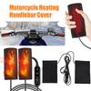12V USB Motorcycle Heating Handlebar Cover 3 Gears Electric Heated Grip Cover Electric Heated Handle Cover for Outdoor Riding