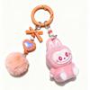 Flocking Sitting Doll Girl Bag Pendant Cute Student Pendant Keychain