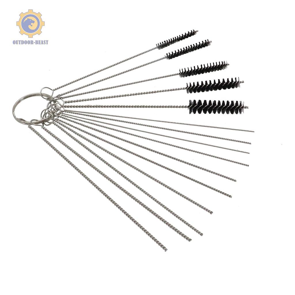Stainless Carburetor Carb Cleaning Jet Cleaner Kit Tool Set 10 Needle 5 Brushes
