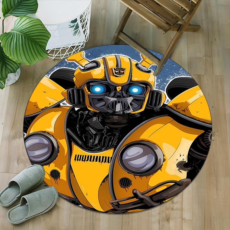 1pc Bumblebee2 Print Round Carpet Chair Round Carpet Suitable for Bedroom Living Room Home Decorative Carpet