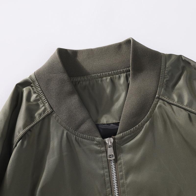 Осенняя новая куртка мужская модная брендовая летная куртка однотонная модная свободная — фото 5