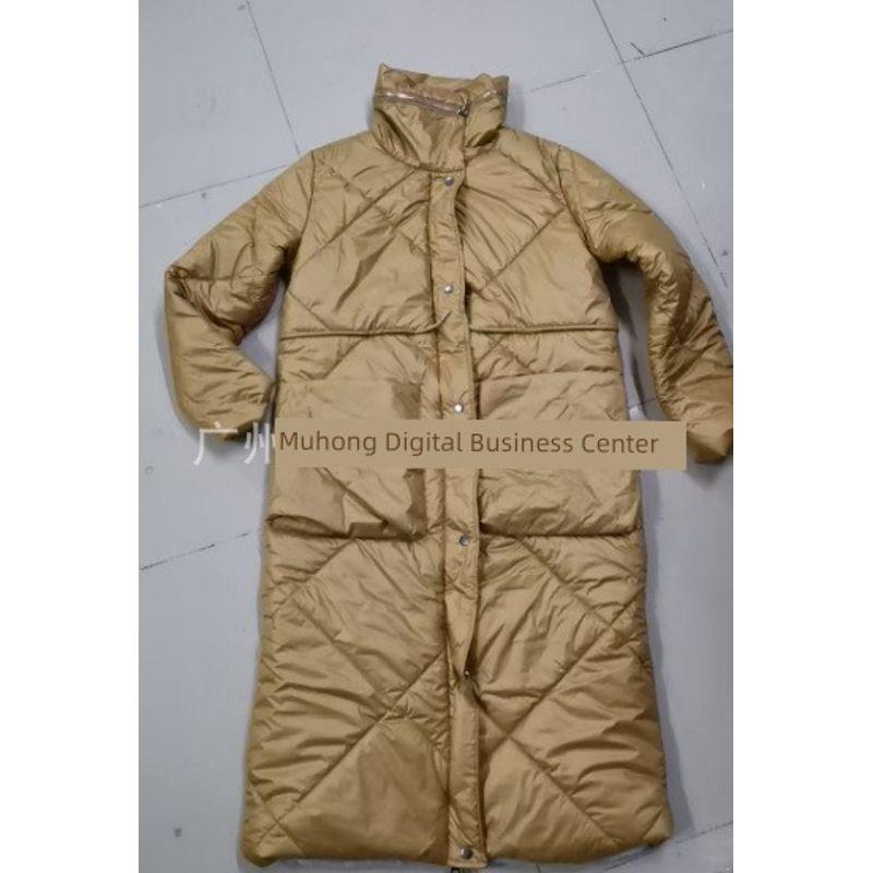 

Зимний экспорт через границу Европейский и американский темпераментный топ с лацканами для通勤, длинное пальто на хлопковой подкладке с молнией, хлопковое пальто Brown 3XL