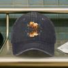 Lakeside Scenery Print Washed Denim Baseball Cap Adjustable Casual Outdoor Sun Hat