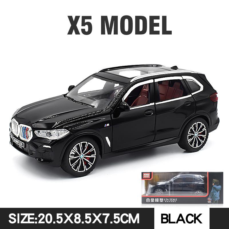 1/24 BMW X5 Legierung Druckgussmodell SUV Sound & Licht Serie Kinderspielzeug Geschenk für Kinder Geburtstagsgeschenk Trendiges Ausstellungsstück