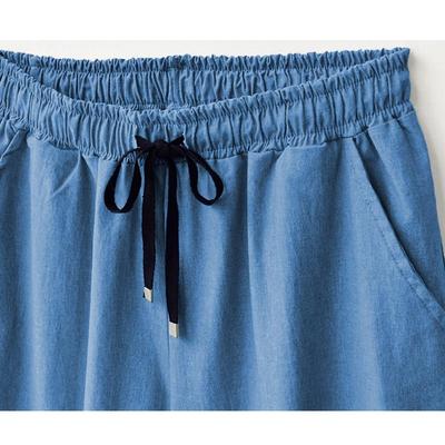 Large Size Wide-leg Pants Women's Summer Thin Nine-point Pants, Fattened and Enlarged Casual Loose Culottes