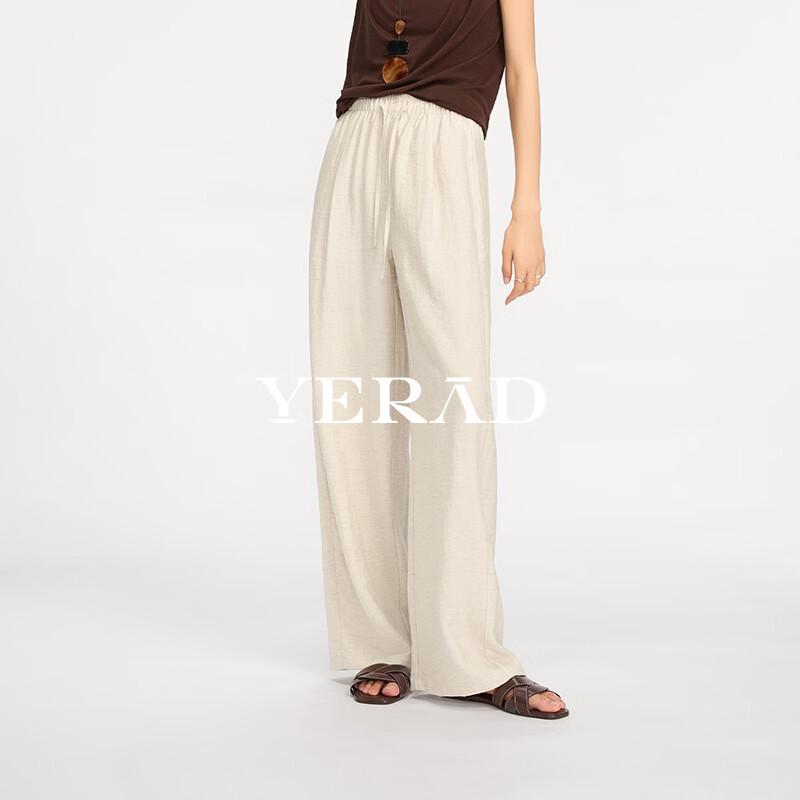 YERAD Women s Casual Linen Blend Wide-Leg Pants S