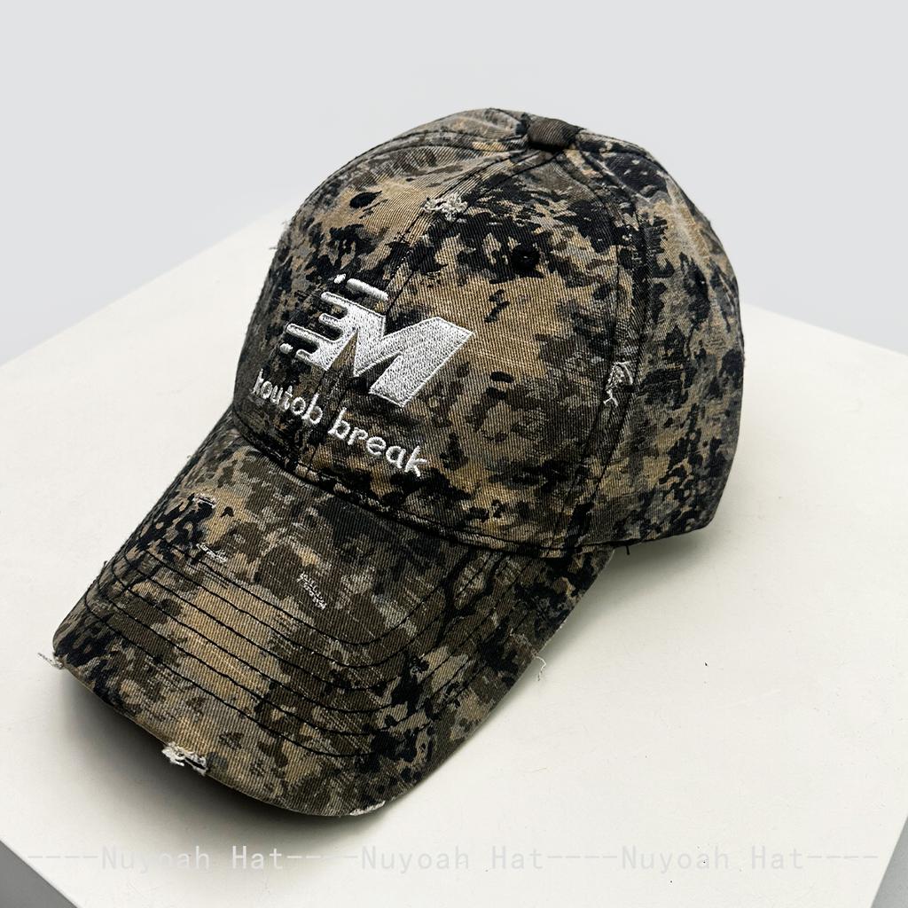 And Women American Vintage Camouflage Embroidered Letter Prints Baseball Caps Sun Protection Street Style All-Match Hip-Hop Peaked Hats Fashion