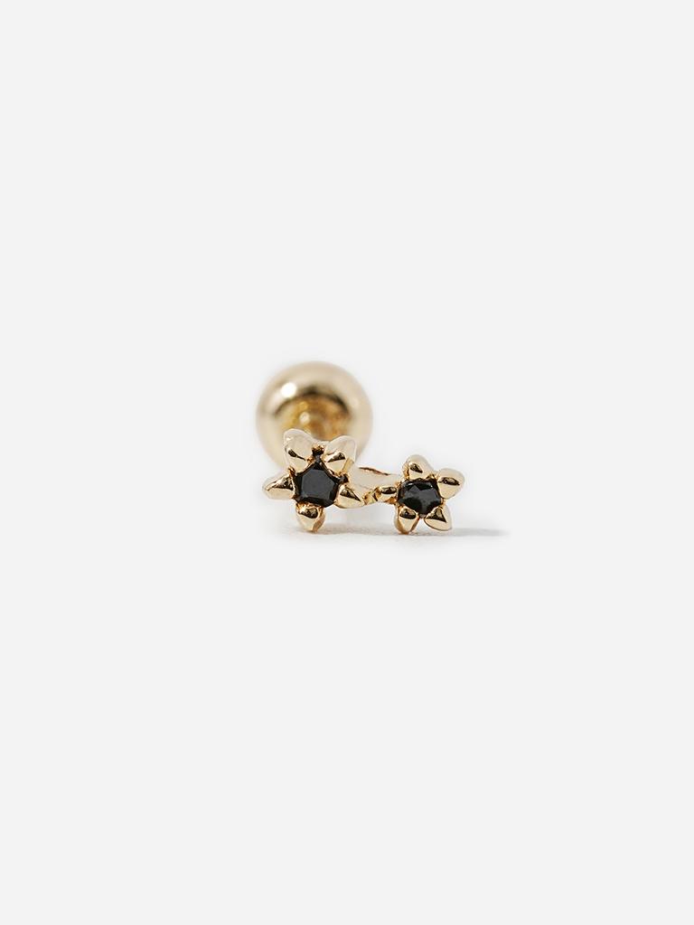 Minimalpiercing 14K Black Little Star Piercing Earrings