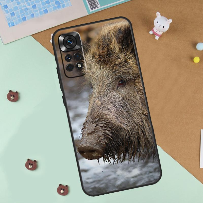 Wild Boar Pig Brown Case For Xiaomi Redmi Note 13 14 9 10 11 12 Pro 10S 11S 12S Cover For Redmi 13C 10C 12C 14C