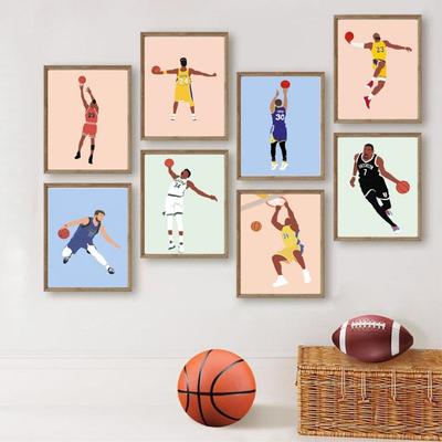 Lienzo de Leyendas de la NBA - Pósteres y Láminas de Retratos de Iconos del Baloncesto para Decoración de Sala de Estar