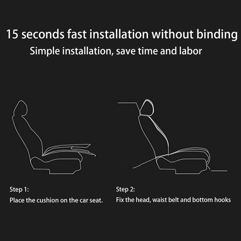 Car Seat Heater Non Slip 12V Fast Heating Automotive Seat Heater 2 Temperature Adjustable Heated Seat Pad Full Back Support