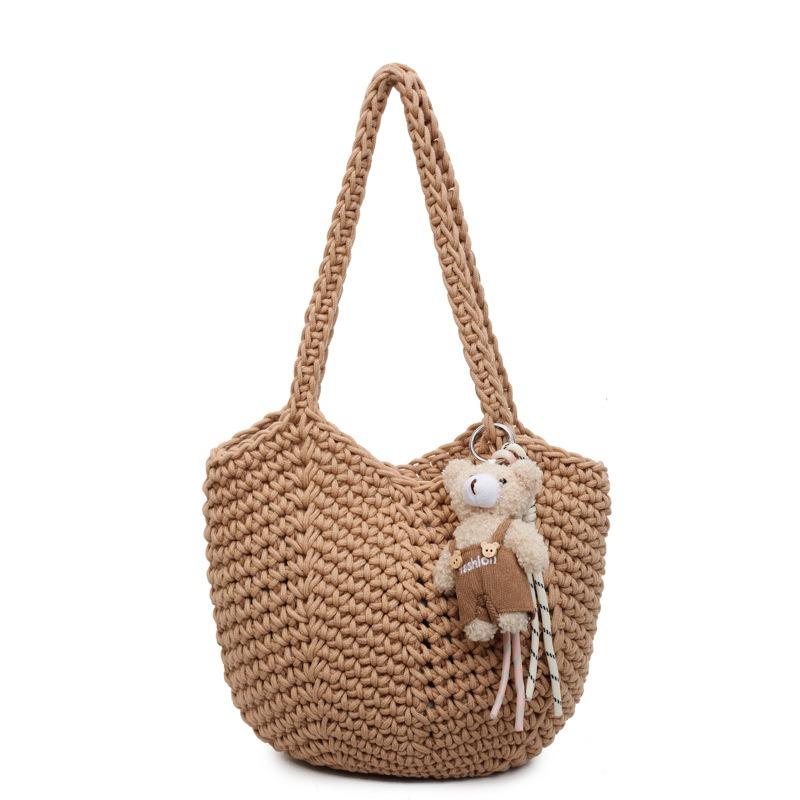 Popular niche design knitted bag new versatile shoulder bag leisure vacation tote bag