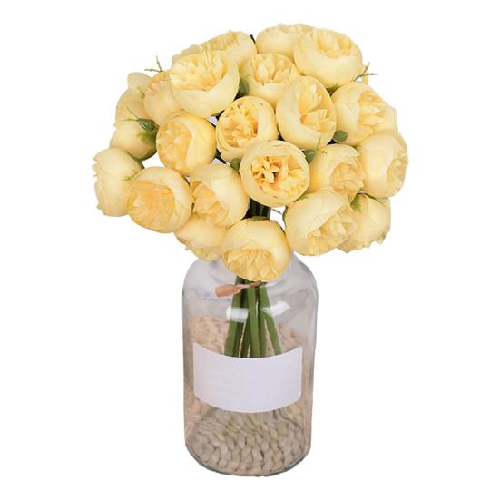 Simulated Peony Flowers Bouquet Real Touch No Withering 27 Heads Artificial Flowers DIY Arrangements