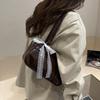 Yogodlns New Fashionable Oil Wax Leather Cylinder Handbag Women's Commuter Crossbody Bag Pure Color Crossbody Bag Retro Style