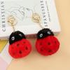 Ladybug Keychain Animal Plushie Keychain Cute Beetle Seven Star Ladybug Plush Doll Pendant Soft Stuffed Small Toy Keyring Key