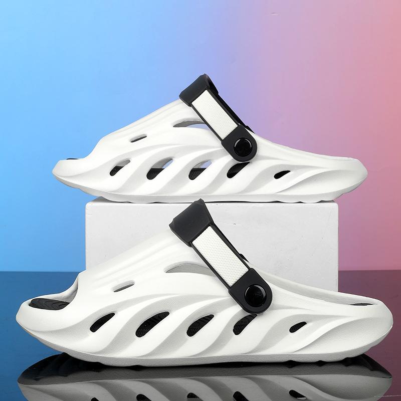 Fashion Men's Summer Outdoor Thick Bottom Slip-On Shoes Anti-Odor Anti-Slip Clog Shoes Comfortable Sensation Beach Sports Sandals