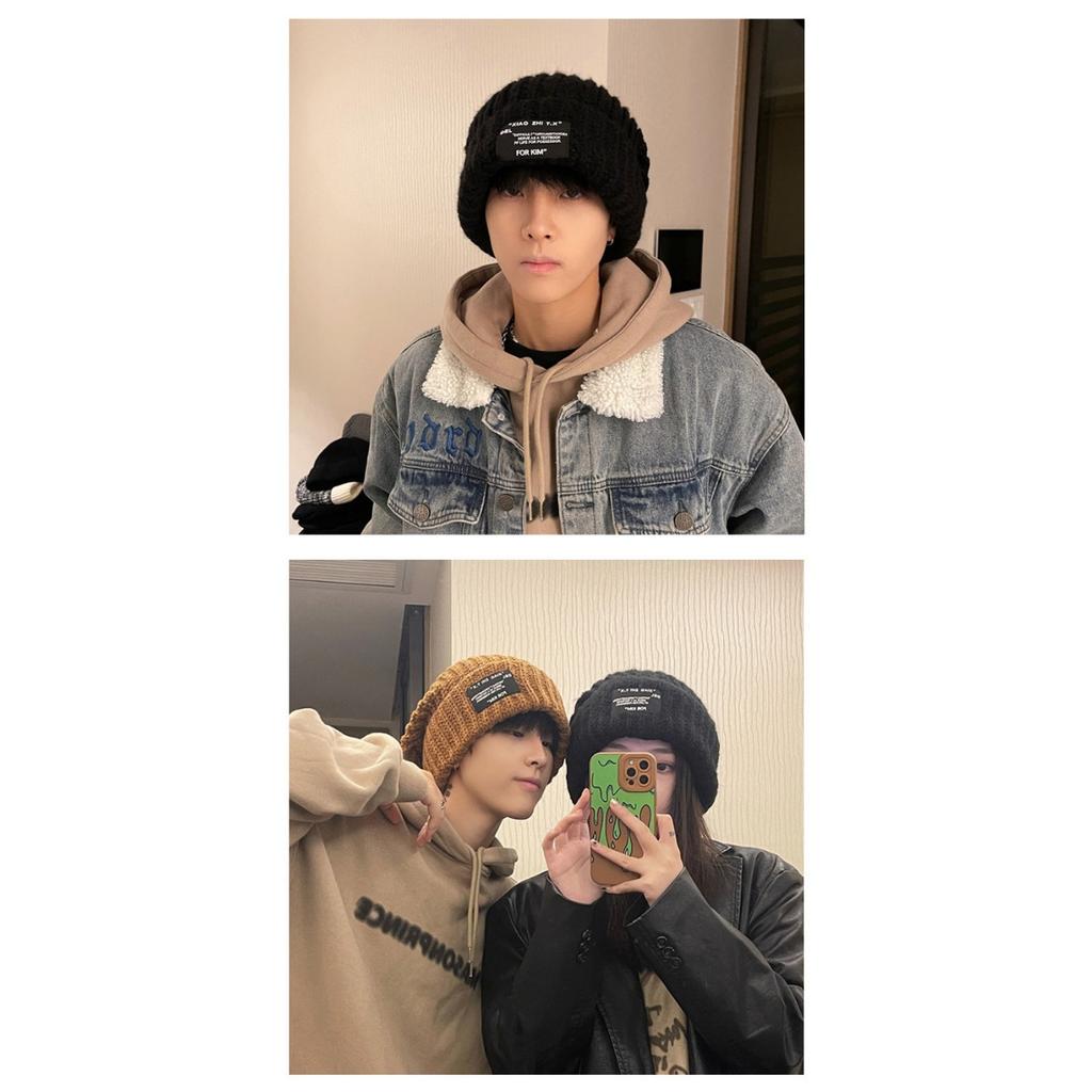 Hats, Couple, Knitted Hats, Men's and Women's Styles, Warm, Cold Hats, Loose, Big Head Waist, Knitted Hats