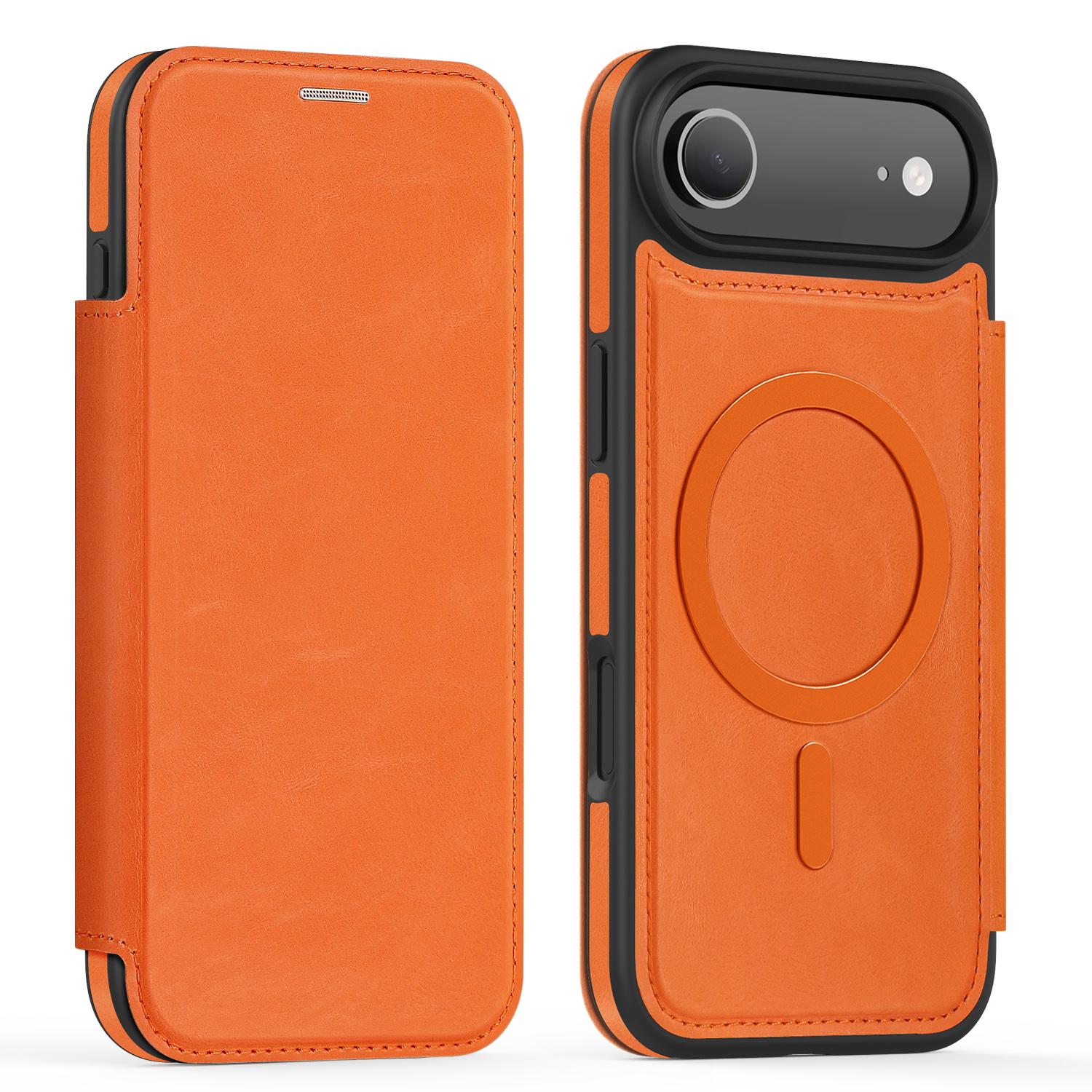 

For iPhone Air Case Compatible with MagSafe RFID Blocking Card Holder Leather Phone Cover