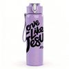 1PC Love Like Jesus Faith Lettering 750ml Color Plastic Sports Water Bottle Leakproof Flip Straw Lid Suitable for Sports Office Home Use